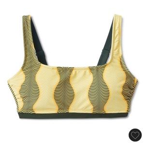 Women's Micro Waves Print Bralette Bikini Top - Fe Noel x Target Muted Lime Gree